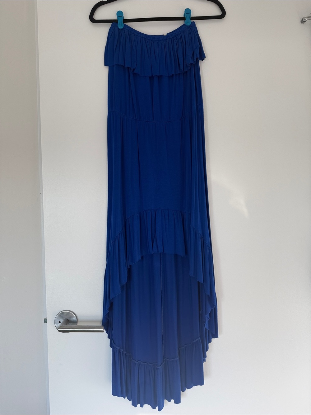 Anthropologie Lilka High-Low Straple Blue Maxi Dress